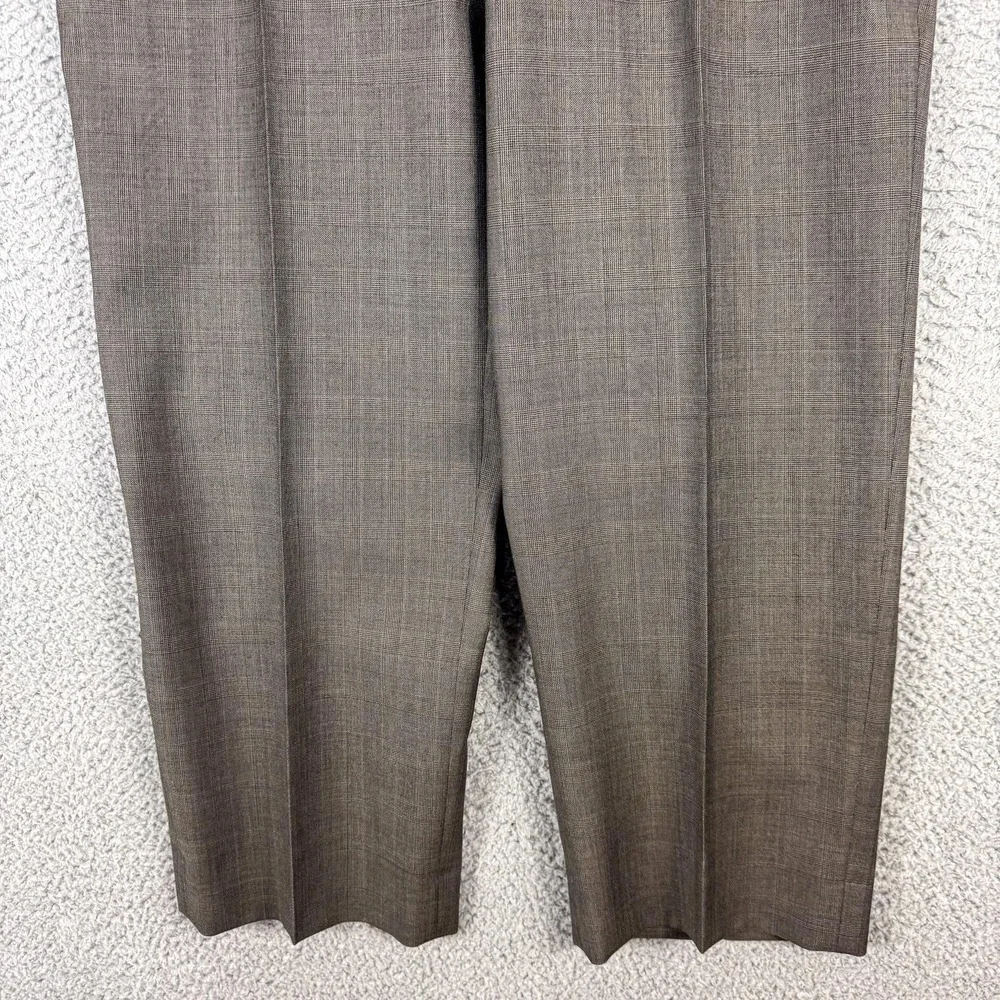 Jos A Bank Dress Pants‎ Mens 34x29 Gray Check Flat Front Straight Leg Office